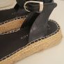 SOUTH BEACH black woven straw sole sandals Sz 7 Image 4
