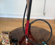 Hookah Complete Set with Red Glass Base and Accessories