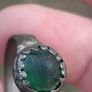 Medieval Nomad Green Garnet Bronze Ring 9th-13th AD Image 8