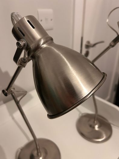 Pair of adjustable table lamps - Nickel