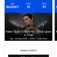 Katie Taylor v Flora Pili x2 Pitch tickets