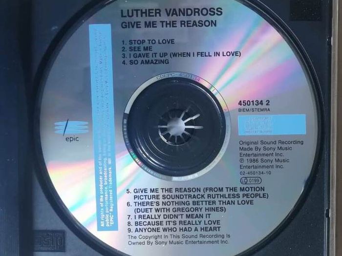 Luther Vandross [1986] Give Me The Reason (CD Album)