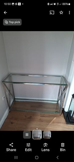 Glass console table