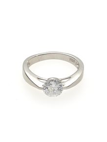 Vintage 925 Sterling Silver & Cubic Zirconia Solitaire Ring