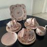 Tuscan  pale pink Mid century stunning 21 piece china tea set Image 2