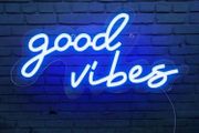 Good Vibes Neon Sign, Neon Light Powered by USB with Switch Wall Decor 16.1inch x 8.2 inch