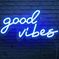 Good Vibes Neon Sign, Neon Light Powered by USB with Switch Wall Decor 16.1inch x 8.2 inch