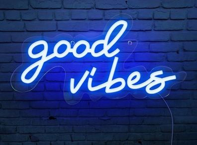 Good Vibes Neon Sign, Neon Light Powered by USB with Switch Wall Decor 16.1inch x 8.2 inch