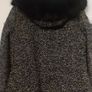 CALVIN KLEIN Womens size SMALL Wool Duffle Coat Faux Fur Trim Hood Image 6