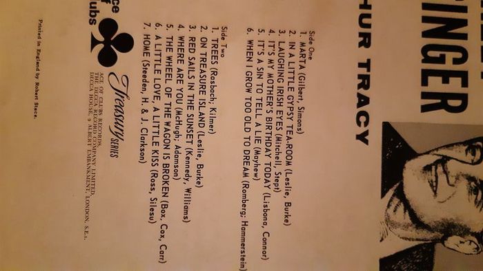 Arthur Tracy LP Vinyl Record Collection