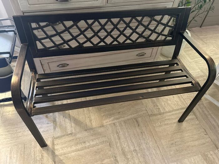 Outdoor Bench, 46 inches Metal Garden Bench for Outdoors, 480 lbs Load Capacity Bench