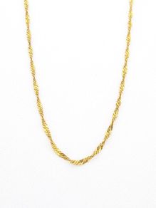 925 Vintage Gold Plated Sterling Silver Italian Signed Flat Curb Diamond Cut Long Chain