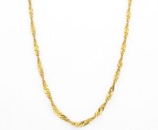 925 Vintage Gold Plated Sterling Silver Italian Signed Flat Curb Diamond Cut Long Chain