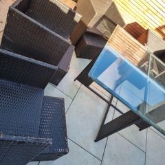 8 Seater Rattan Cube Table And Chairs
