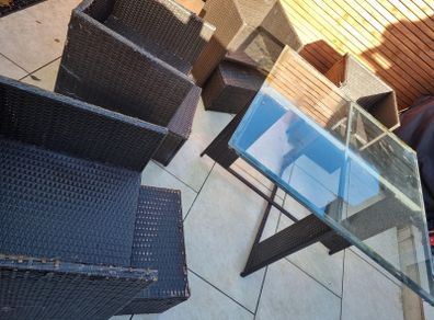 8 Seater Rattan Cube Table And Chairs