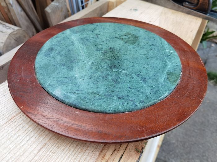 Mahagony Board with Marble Inlay