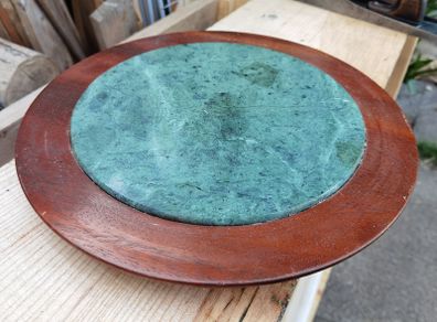 Mahagony Board with Marble Inlay
