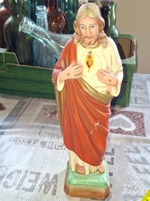 Old Statues of Sacred Heart of Jesus and Our Lady of Grace, Postage Available or Collection,