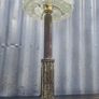 Vintage Rotaflex shade and industrial style painted aluminum base. Image 5
