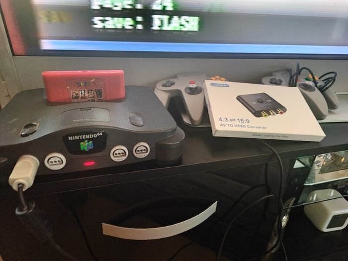 Nintendo 64 with hacked game