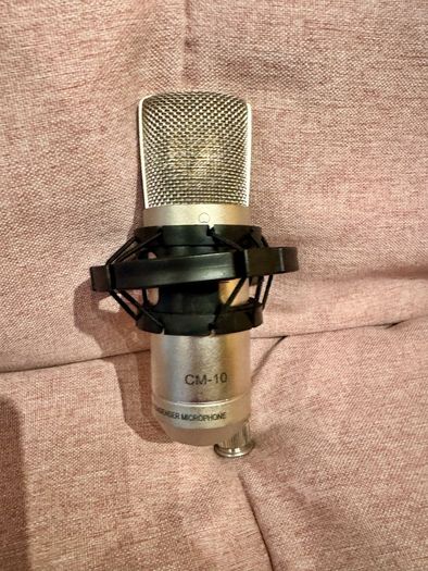 Studio Microphone boom stands (3), 1 diffuser large plus shock mount & 1 condenser mic