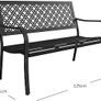 Garden Bench, Outdoor Bench with 2-3 Seater, Rust Resistant, Stamped Pattern, Choice of Colours, Suitable for Indoor, Outdoor, Patio, Park (Black) Image 5