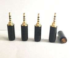6mm Tail Hole Copper Gold Stereo 2.5mm 4 Pole Male Repair Headphone Jack