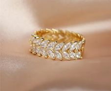 Crystal Gold Tone Ring