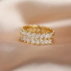 Crystal Gold Tone Ring