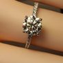 Rhodium Plated Sterling Silver 2ct  Moissanite Solitaire Ring Image 2