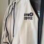 Women's Gym&Coffee white/black hoodie. Image 3