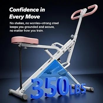 2 in 1 Squat Rowing Machine, Easy Setup and Foldable Exercise Equipment, Glute Trainer, Glutes and Leg Home Workout