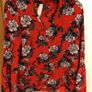 Blouse Red Floral Choker Style Image 4