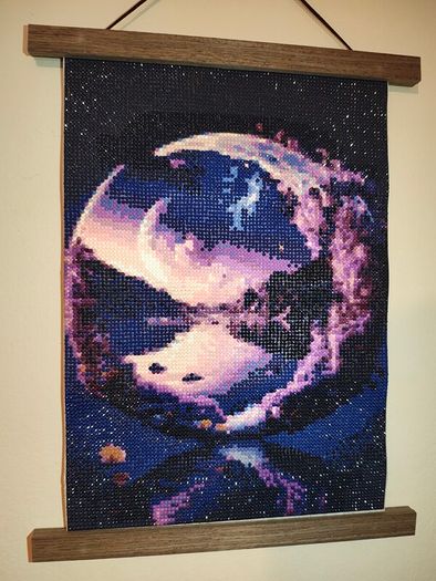 Handmade Diamond Painting  Moon Reflection