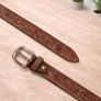 Premium Embossed Genuine Leather Belt Stylish Vintage Designer Belt Durable Formal & Casual Waist Belt Image 4