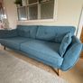 French Connection DFS Zinc Sofa Suite in Teal - 4 seater, 3 seater & Cuddler Image 5