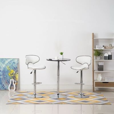 NEW SALE | Bar Stools 2 pcs White Faux Leather