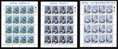 2001 Ireland Sailing (Ruffian, Howth, Sports boat & The Glen) Stamp Sheetlet Plate 1A1A1A1A Mint Never Hinged (MNH).