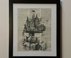 Framed Art Print of Steampunk Aerial House