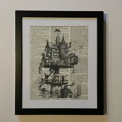 Framed Art Print of Steampunk Aerial House