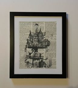 Framed Art Print of Steampunk Aerial House