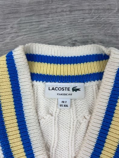 Lacoste Cable Knit Cricket Tennis Heavyweight Sleeveless Jumper Vest Mens XXL