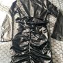 Black soft leather style dress Image 4