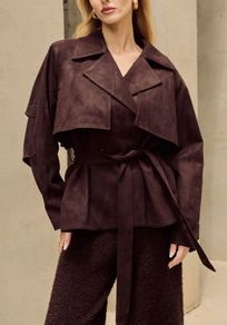 New 4th Arq chocolate brown suede effect Jacket size XL UK 16