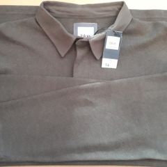 F&F Blue Men's Charcoal Long Sleeve Collared Buttoned Sweatshirt in Size XXXL (Brand New & Tagged)