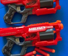 Two nerf cycloneshock mega guns