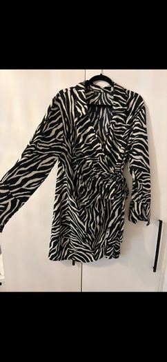plus size zebra wrap dress