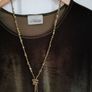 Plush Velvet-Effect Long Sleeve Top by Address | Rich Moss Green | Size 18 with matching necklace. Image 2