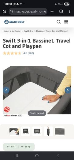 Maxi cosi swift 3 in 1 travel cot, play pen & bassinet