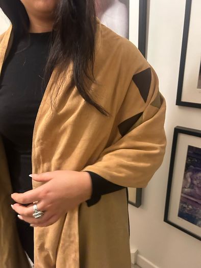 Anna Trzebinski Stunning Cashmere & Suede Wrap
